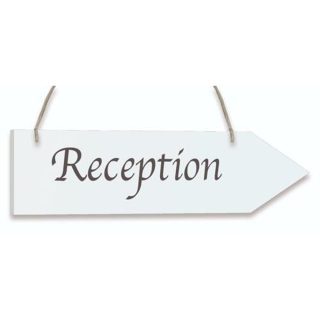 Oaktree - Wooden Arrow Whitewash 30.5cm x 7.6cm Reception 1pc - 641686