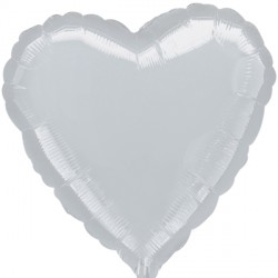 Anagram 18" S15 Metallic Silver Heart Flat - 1057602*
