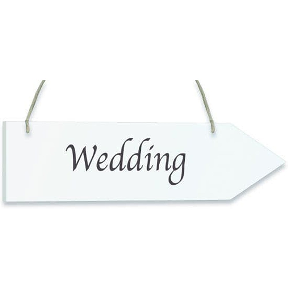 Oaktree - Wooden Arrow Whitewash 30.5cm x 7.6cm Wedding 1pc - 641648