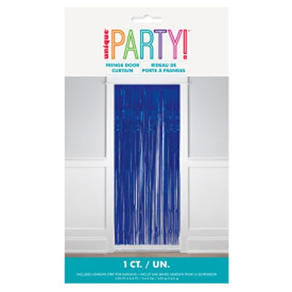 Royal Blue Foil Fringe Door Curtain, 1m x 2m - 16846*