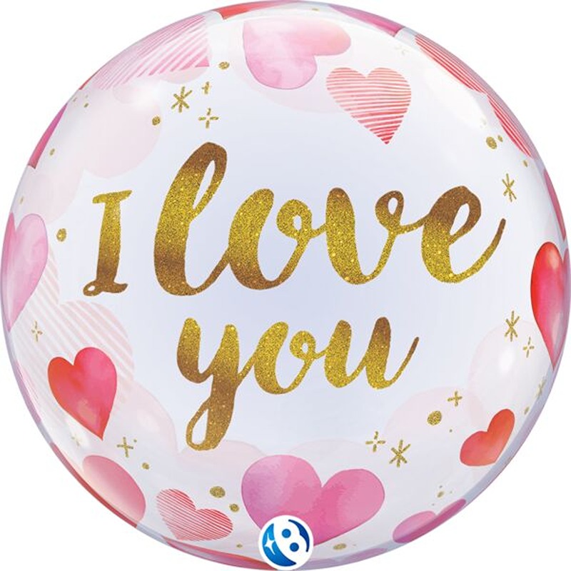 I Love You Paper Hearts Bubble - 22" - 00028