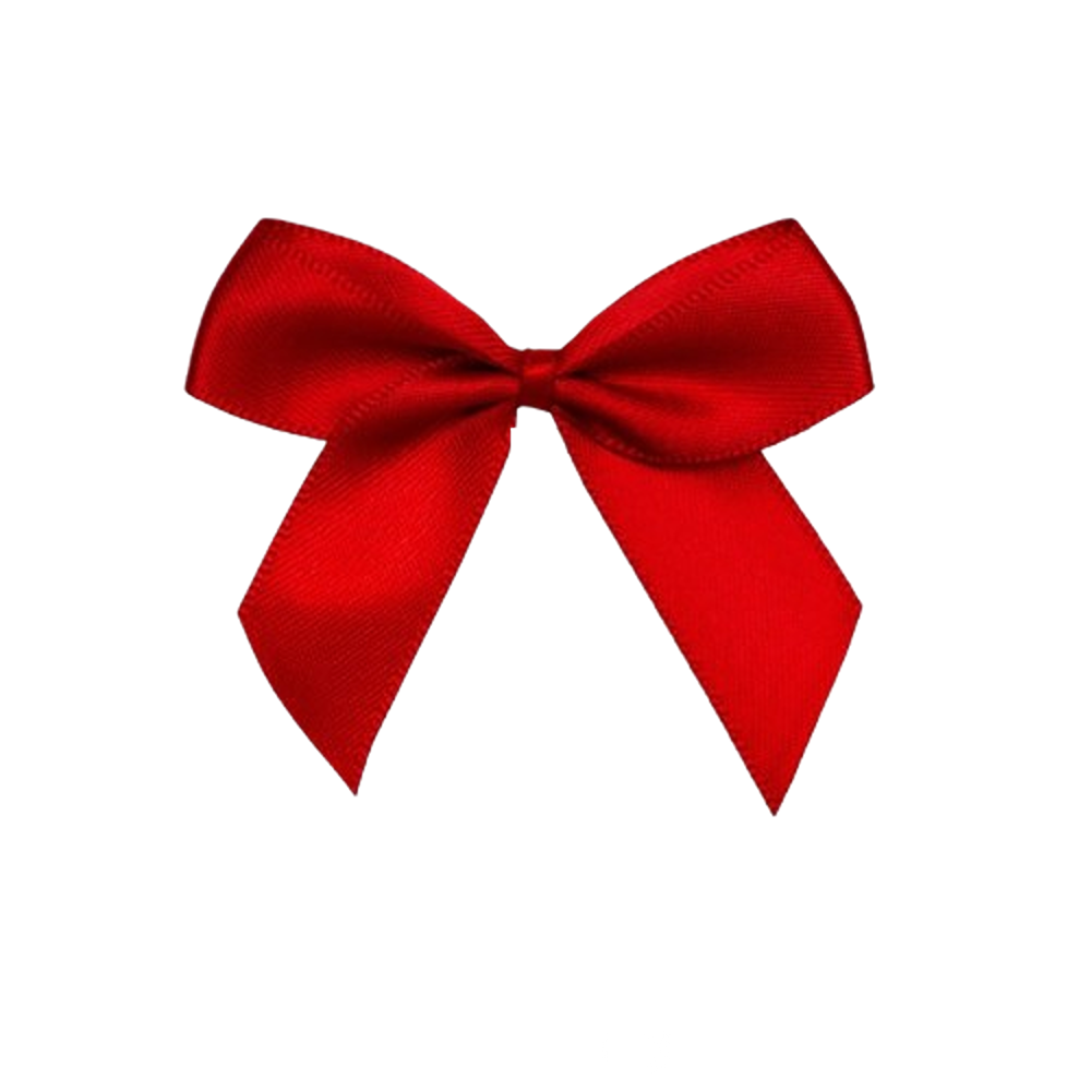 Red Satin Self Adhesive Ribbon Bows - 5cm - 12ct - 3799