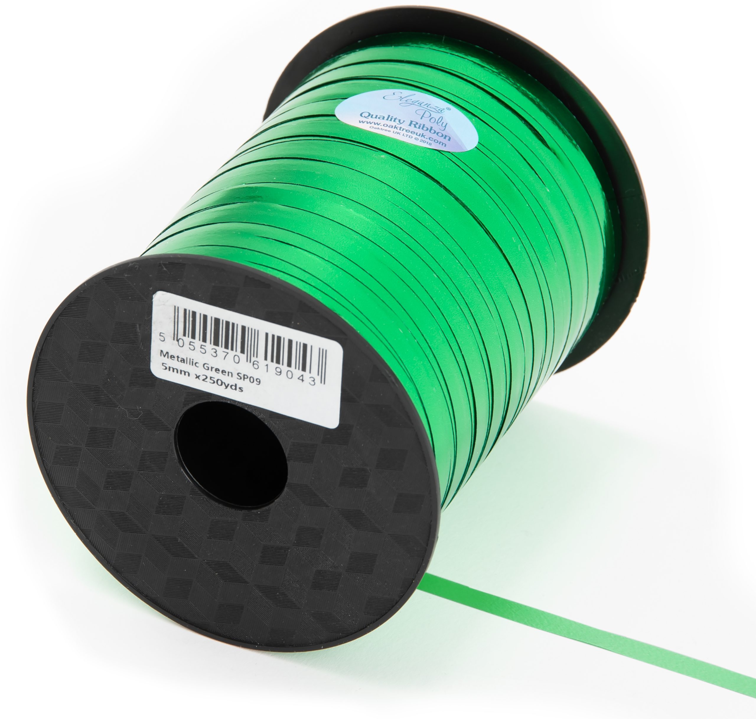 Eleganza Poly Curling Ribbon Metallic 5mm x 250yds Green - 619043