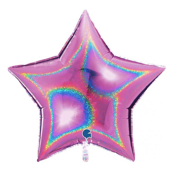 Grabo - Fuxia Glitter Holographic Star - 36" - 36261GHF