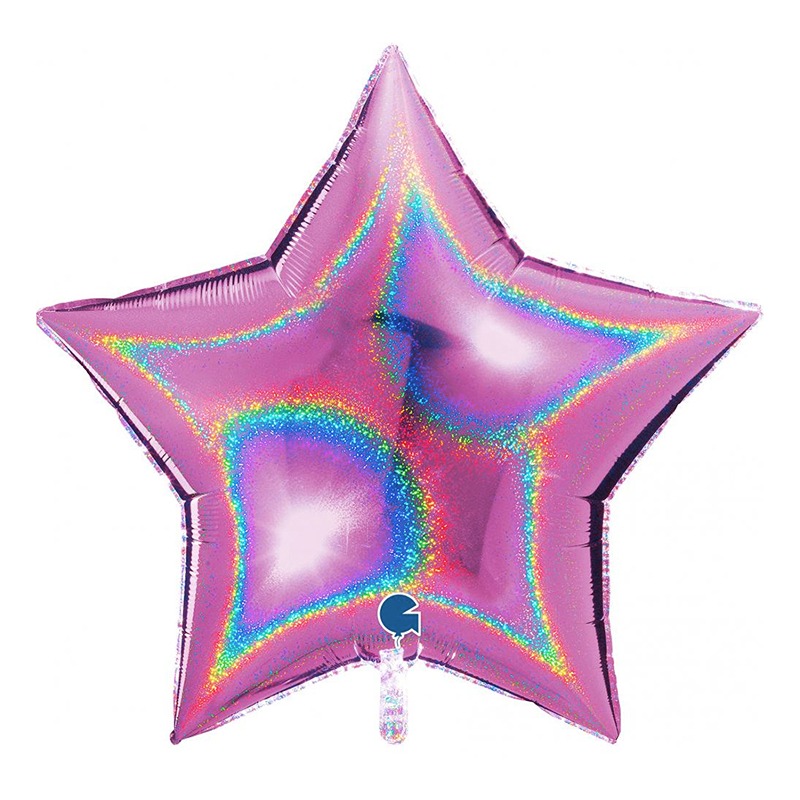 Grabo - Fuxia Glitter Holographic Star - 36" - 36261GHF
