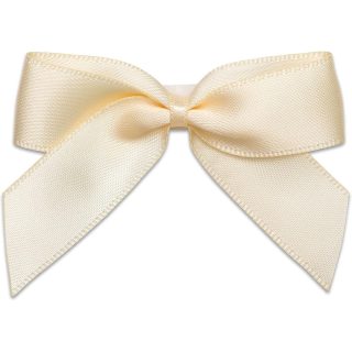 Cream Satin Self Adhesive Ribbon Bows - 5cm - 12ct - 6308