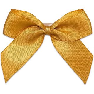 Antique Gold Satin Self Adhesive Ribbon Bows - 5cm - 12ct - 6302