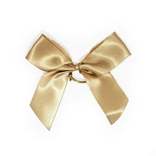 Champagne - Satin Ribbon Bows - 10cm - 6ct - 9620