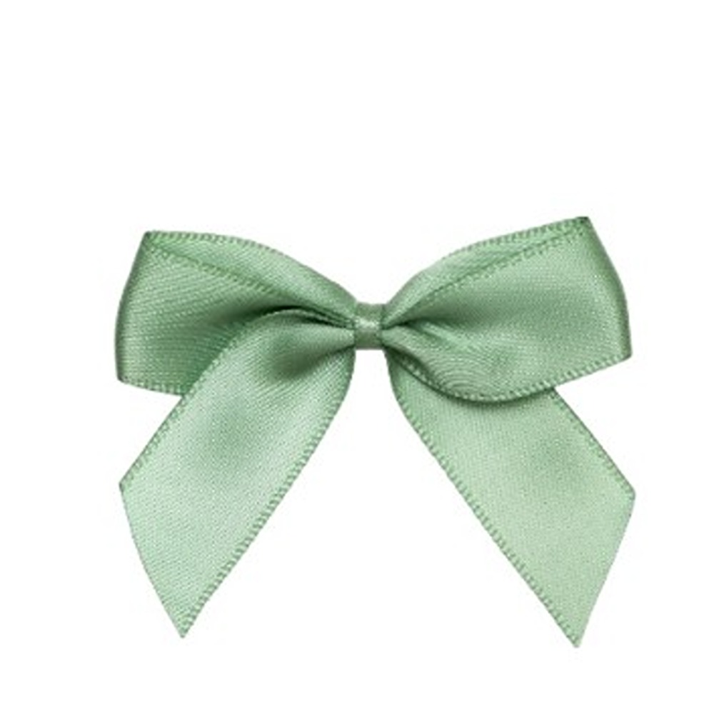 Sage Green Satin Self Adhesive Ribbon Bows - 5cm - 12ct - 5192