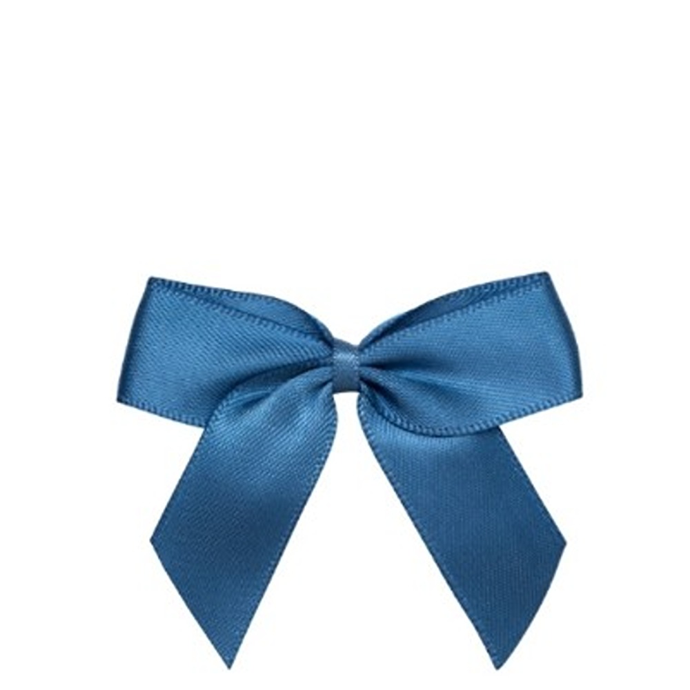 Smoke Blue Satin Self Adhesive Ribbon Bows - 5cm - 12ct - 6321