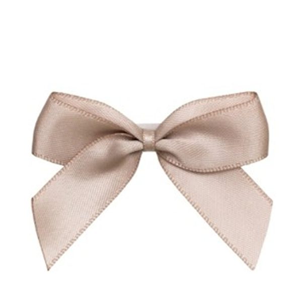 Taupe Satin Self Adhesive Ribbon Bows - 5cm - 12ct - 6322