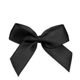 Black Satin Self Adhesive Ribbon Bows - 5cm - 12ct - 3790