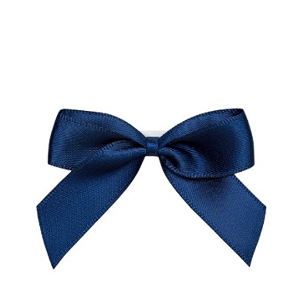 Navy Satin Self Adhesive Ribbon Bows - 5cm - 12ct - 4017