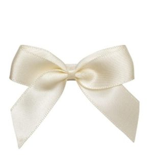 Ivory Satin Self Adhesive Ribbon Bows - 5cm - 12ct - 3794