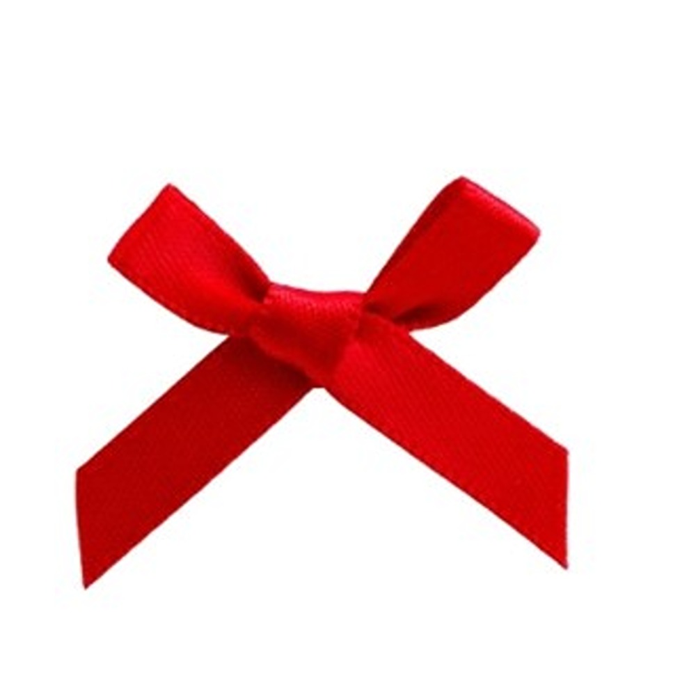 Red Satin Ribbon Bows - 3cm - 100ct - 7931