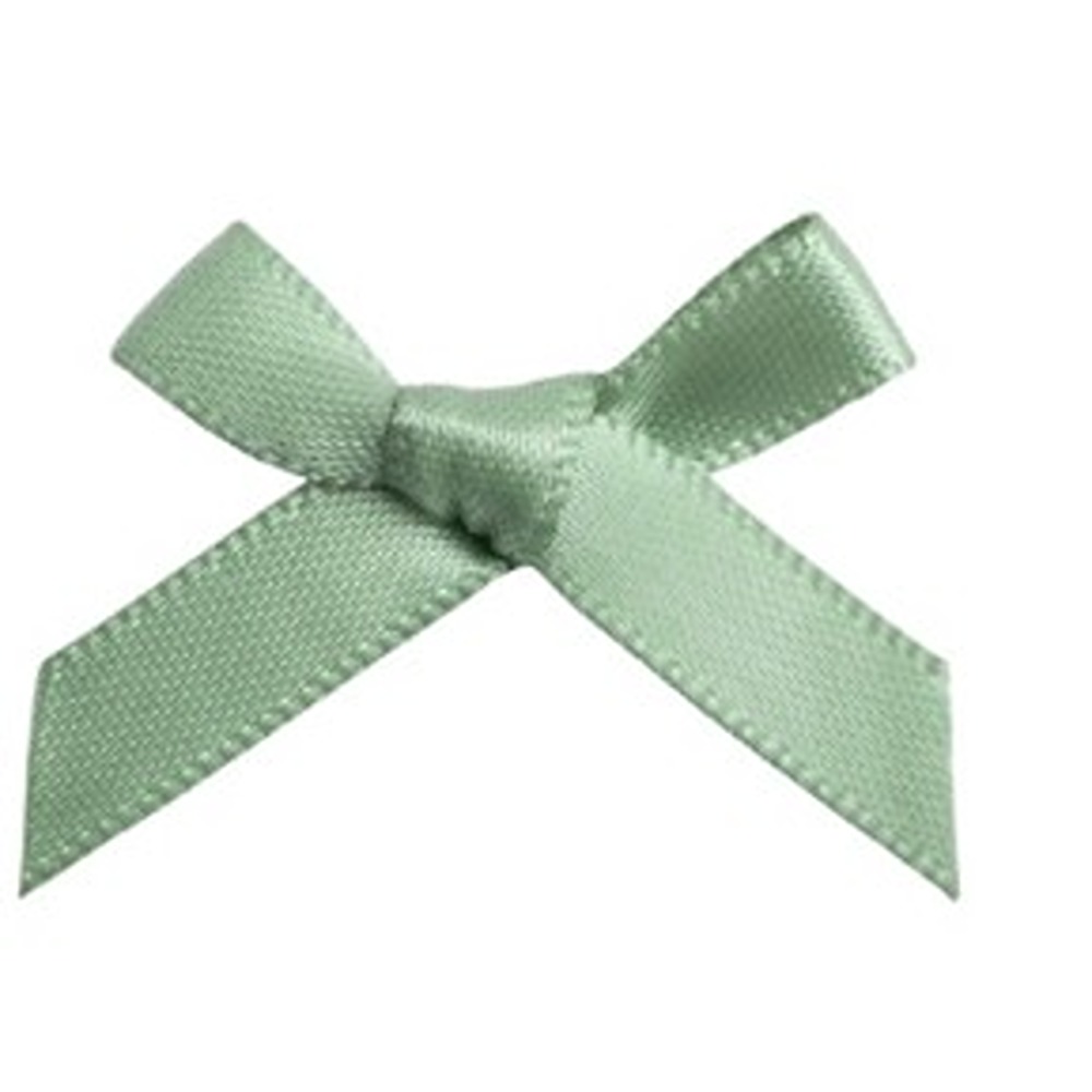 Sage Green Satin Ribbon Bows - 3cm - 100ct - 5191