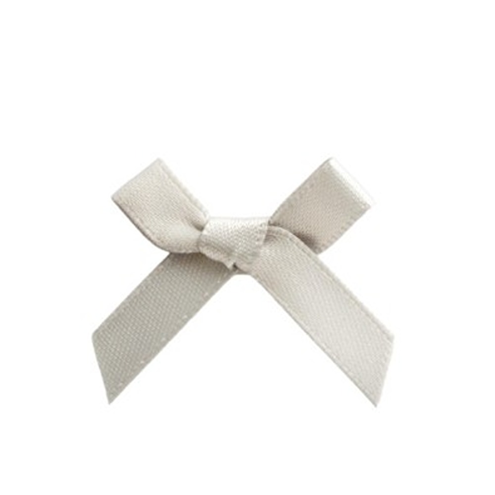 Silver Satin Ribbon Bows - 3cm - 100ct - 7934