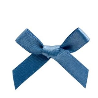 Smoke Blue Satin Ribbon Bows - 3cm - 100ct - 7935