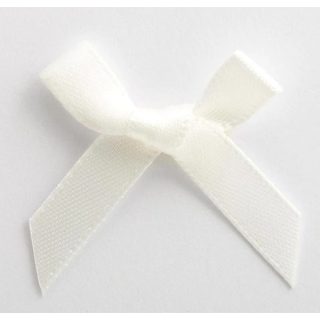 Ivory Satin Ribbon Bows - 3cm - 100ct - 7917