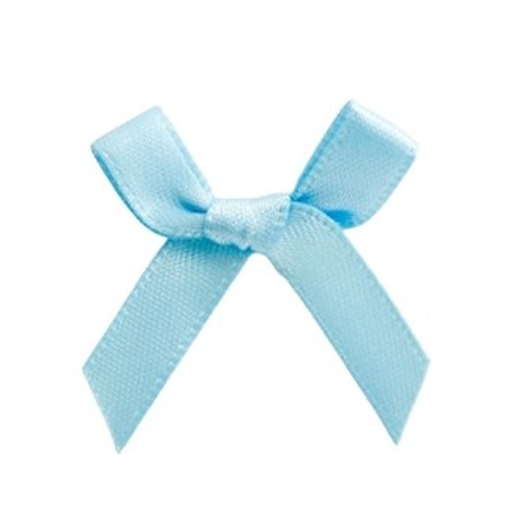 Pale Blue Satin Ribbon Bows - 3cm - 100ct - 7926