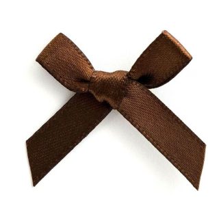 Brown Satin Ribbon Bows - 3cm - 100ct - 7907