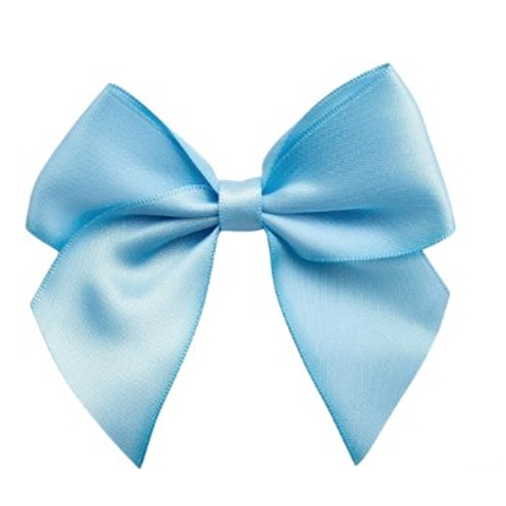 Pale Blue - Satin Ribbon Bows - 10cm - 6ct - 9608