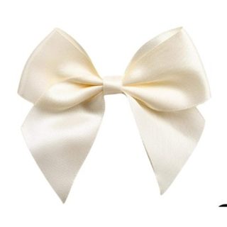 Ivory  - Satin Ribbon Bows - 10cm - 6ct - 9606