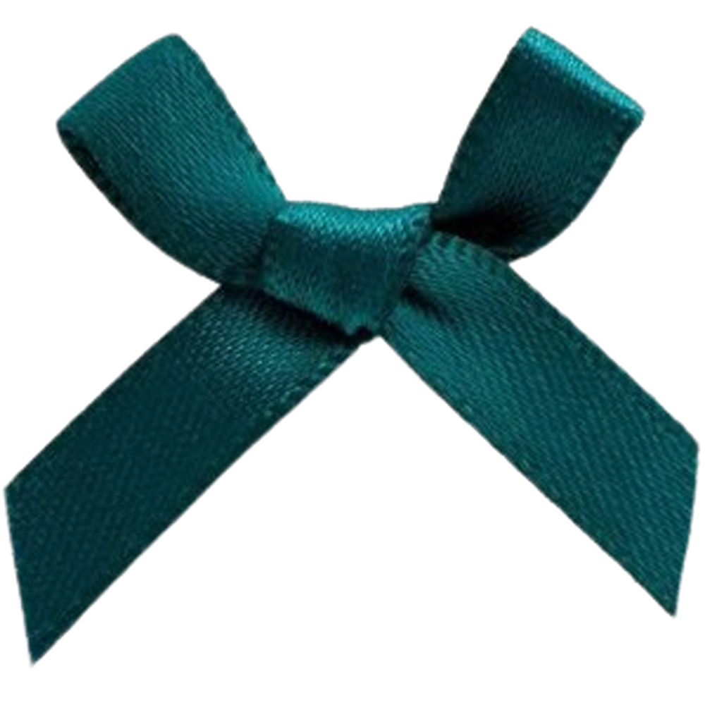 Teal Satin Ribbon Bows - 3cm - 100ct - 7937
