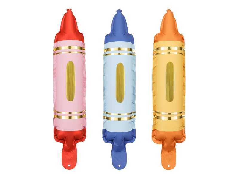 Foil balloons for garlands Crayons, set, 7x30 cm - FBZ3