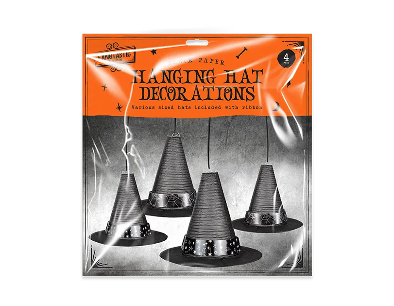 Hanging Hat Decoration 4pk - HAL12036OB