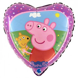 Grabo 18" PEPPA PIG & TEDDY HEART - L18031-P