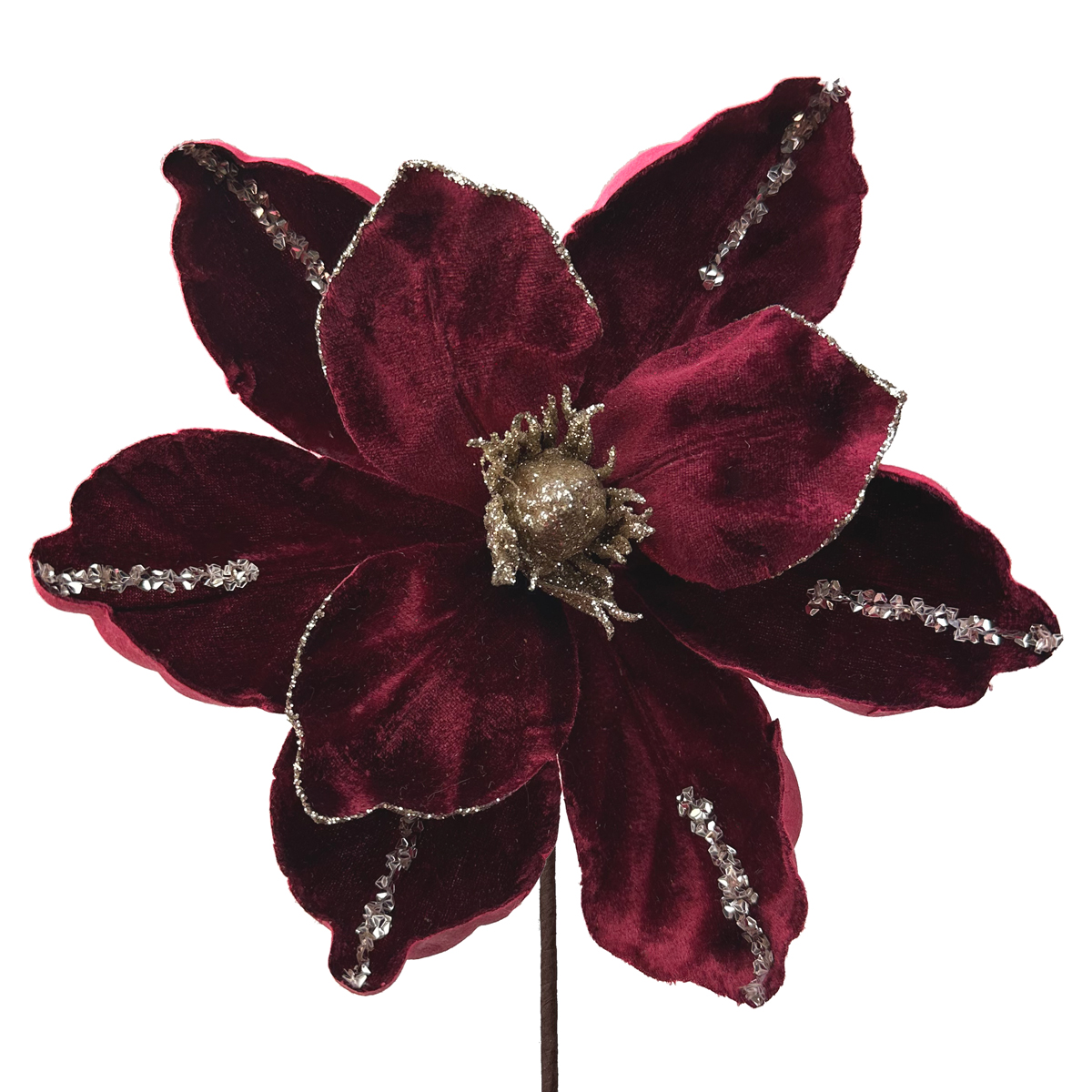24CM VELVET STRIPE MAGNOLIA D/RD - 59638