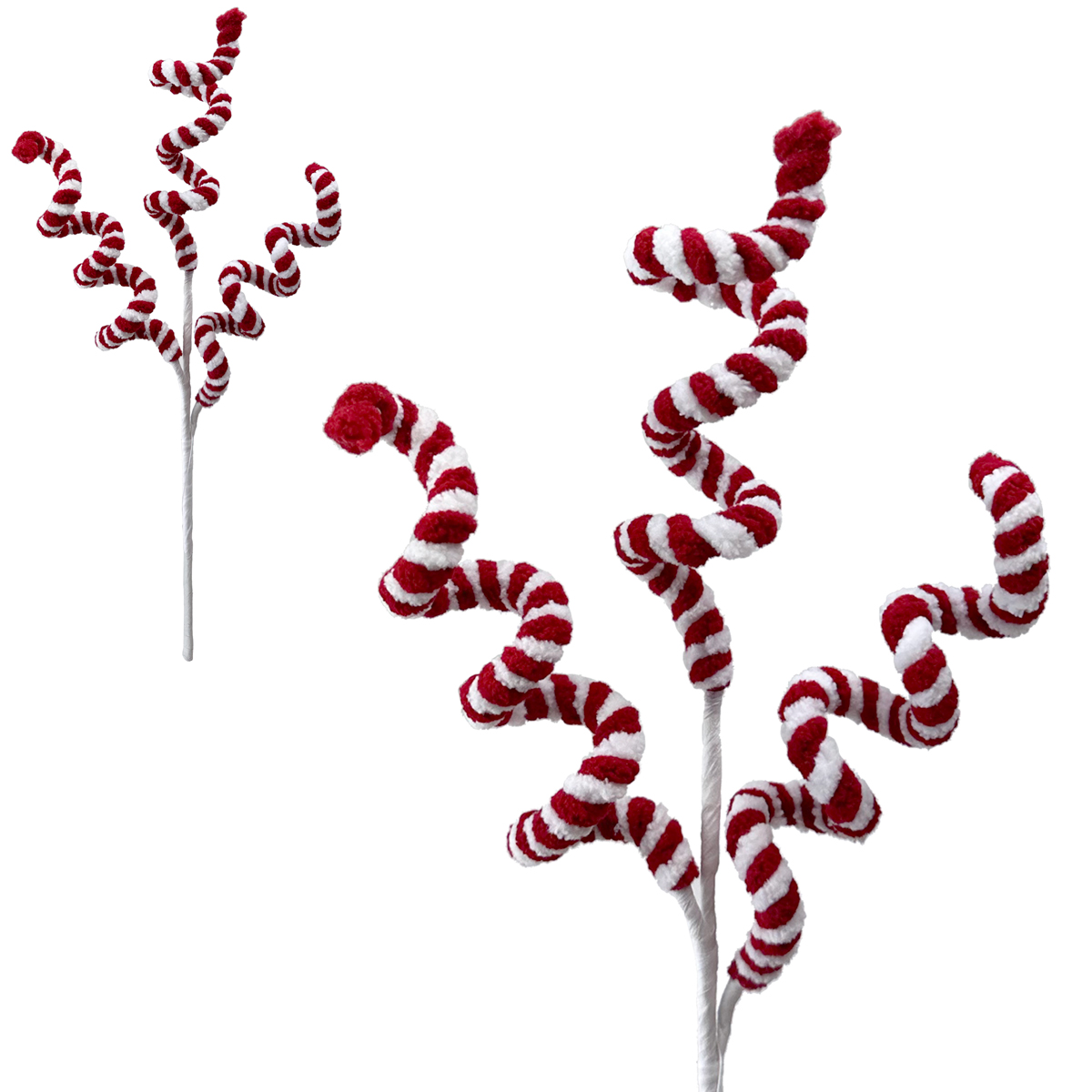 36CM SWIRL CHENILLE PICK RD/WH - 59704