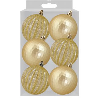 6X8CM LUXE DECO BAUBLES GD - 61053