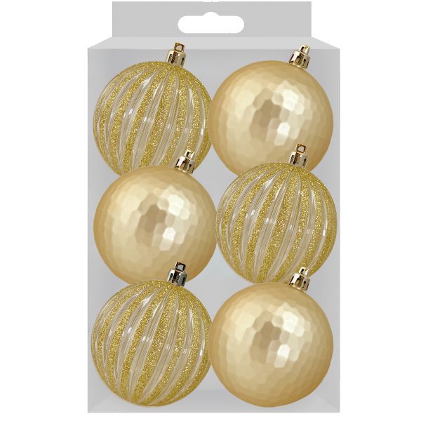6X8CM LUXE DECO BAUBLES GD - 61053