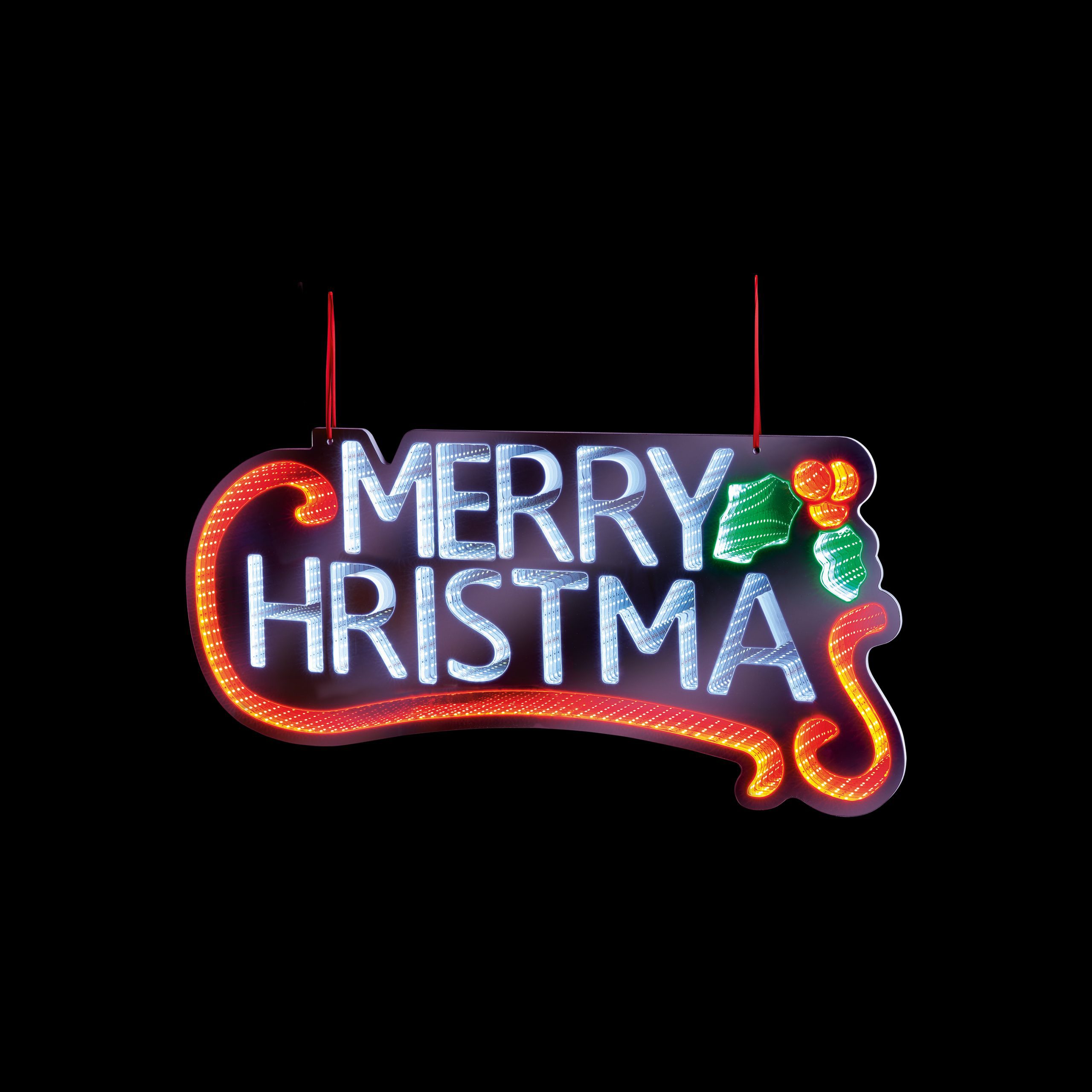 60cm Hanging "Merry Christmas" Infinity Mirror - LV254144