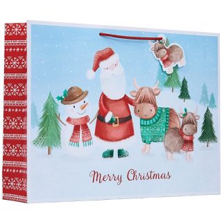Santa Snow Scene XL Shopper Bag - 6pk - X-619-XLS