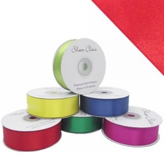 DOUBLE FACE SATIN RIBBON 25mm X 25metres RED - 817843