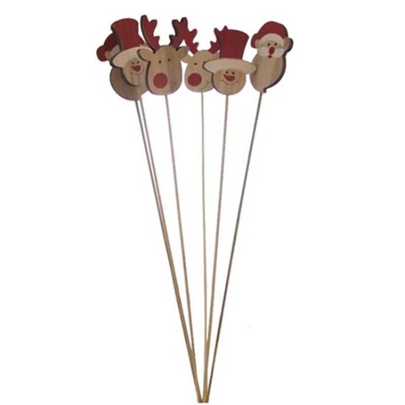 CHRISTMAS WOODEN CHARECTERS 50CM ON STICK 896954