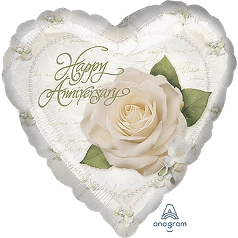 Anagram - Petals & Pearls Anniversary Heart - 9" - 07863
