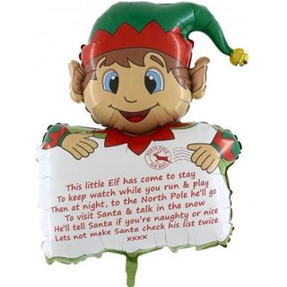 Christmas Elf Holding Personalised Letter Shape 28"