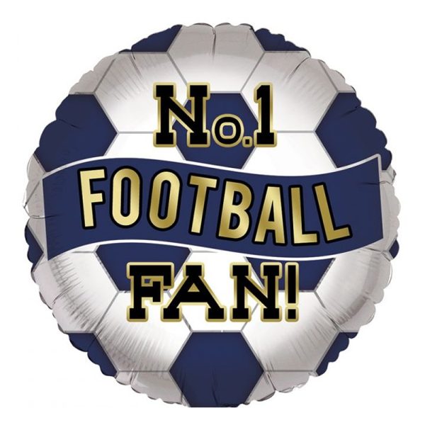 No.1 Football Fan Navy & White Birthday Foil - 18" - BL-FB18/26