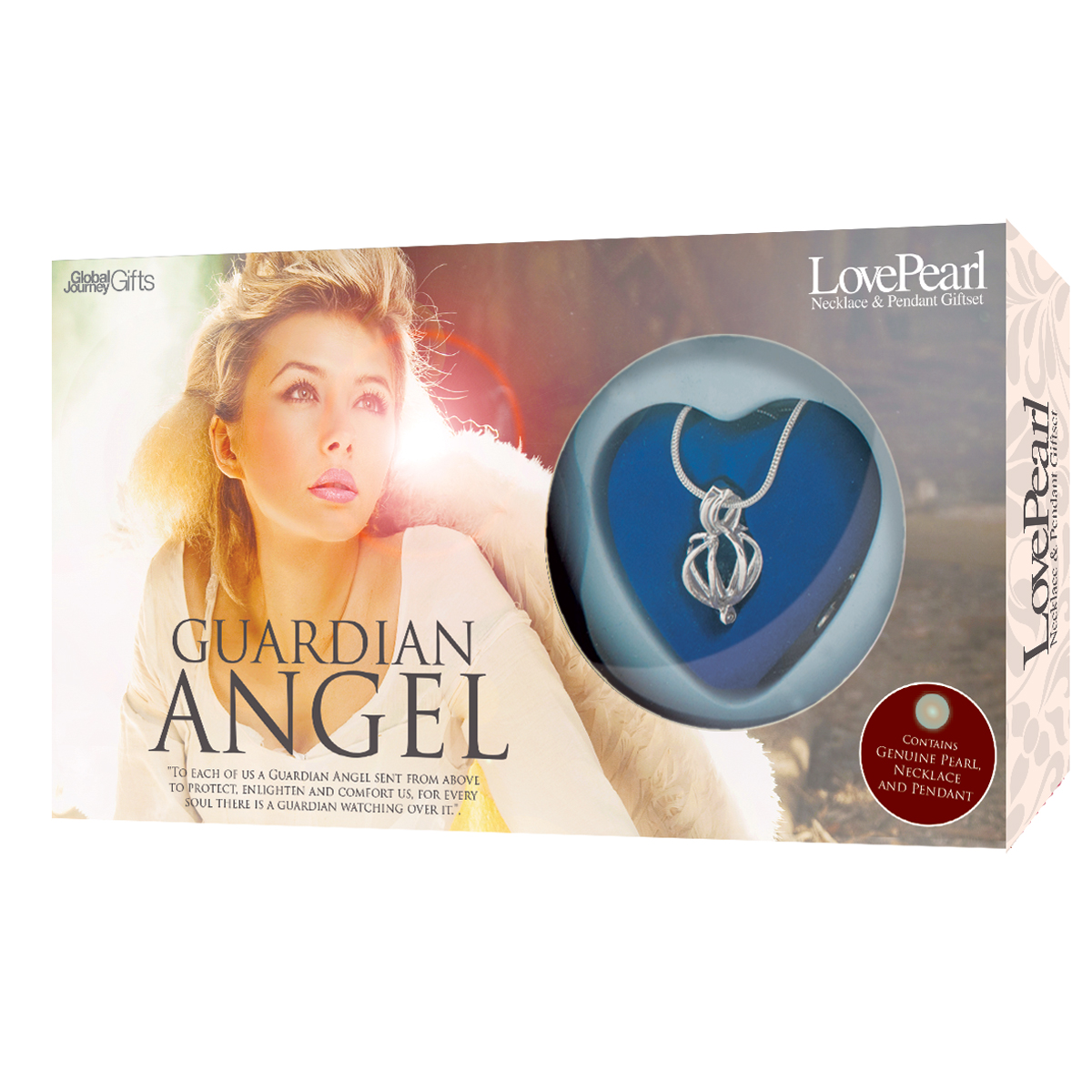 Guardian Angel Real Pearl Pendant Necklace Gift Set - WP31