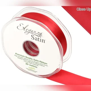 Eleganza Double Faced Satin 25mm x 20m Red No.16