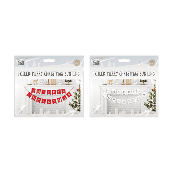 Foiled Merry Christmas Bunting 2m - XMA5621