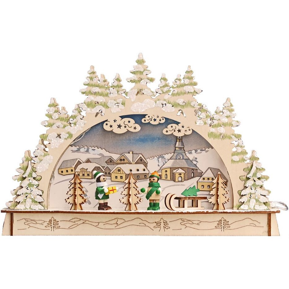 LED Christmas Light Arch - Children Sledging - 93733-19*