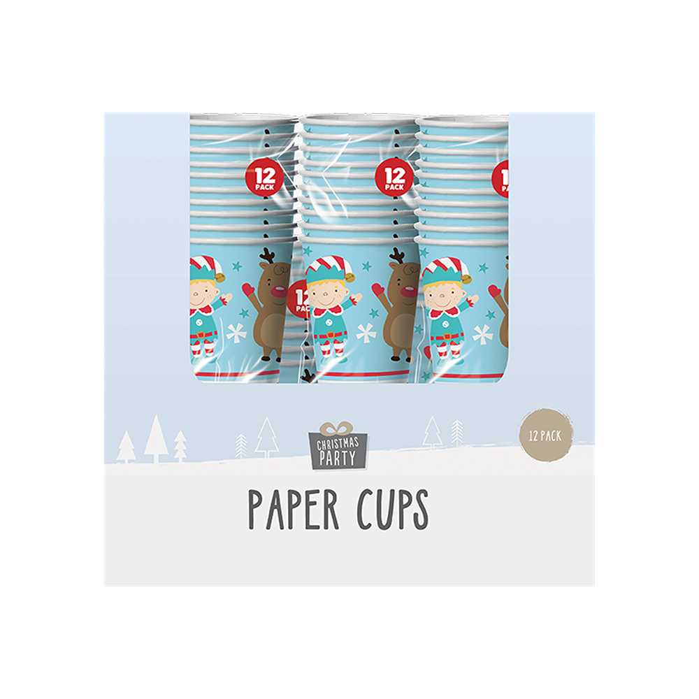 Christmas Paper Cups 12 Pack - XMA2568OB