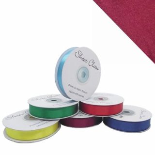 DOUBLE FACE SATIN RIBBON 16mm X 25metres Burgundy 817645