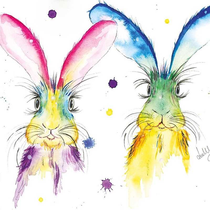 Kingfisher - Artistic Rabbits Blank Cards - Code 60 - 6pk - RA021