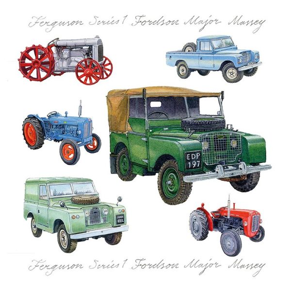 Kingfisher - Farm Vehicles Blank Cards - Code 60 - 6pk - RC004